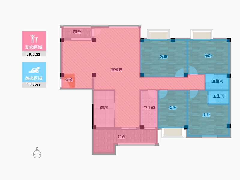 广东省-梅州市-鸿云花园-153.23-户型库-动静分区