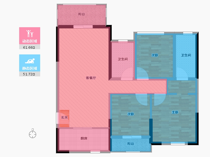 福建省-泉州市-尚都华庭-99.80-户型库-动静分区