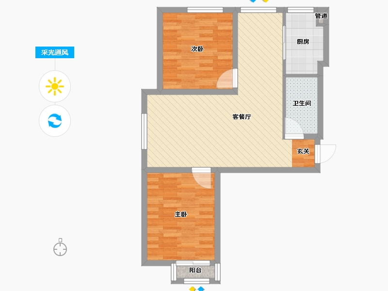 天津-天津市-国耀上河城-61.46-户型库-采光通风