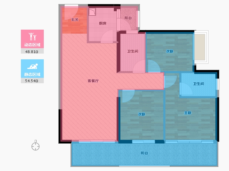 广西壮族自治区-南宁市-大唐天城-91.66-户型库-动静分区