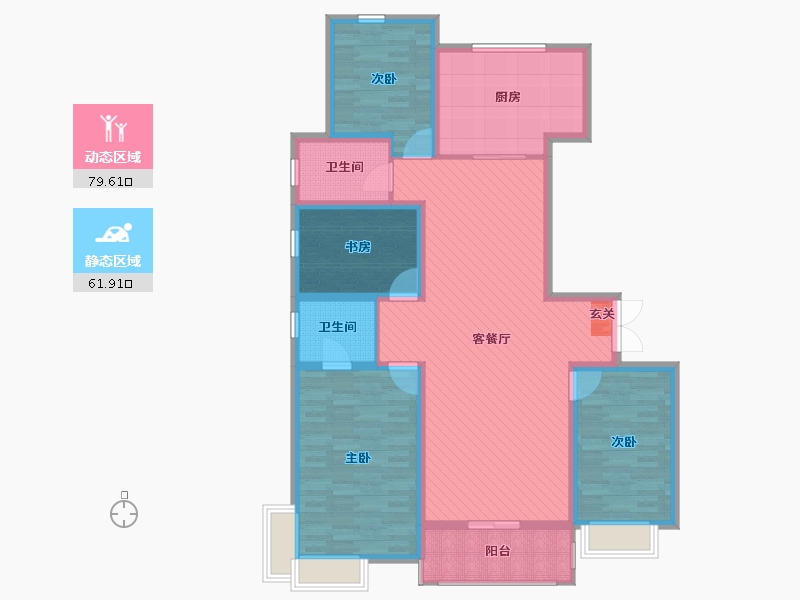 山西省-太原市-万科金域蓝湾二期-125.91-户型库-动静分区