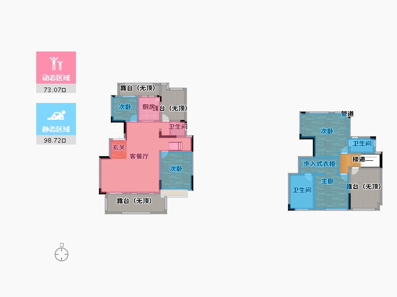 四川省-成都市-蓝光公园华府-209.20-户型库-动静分区