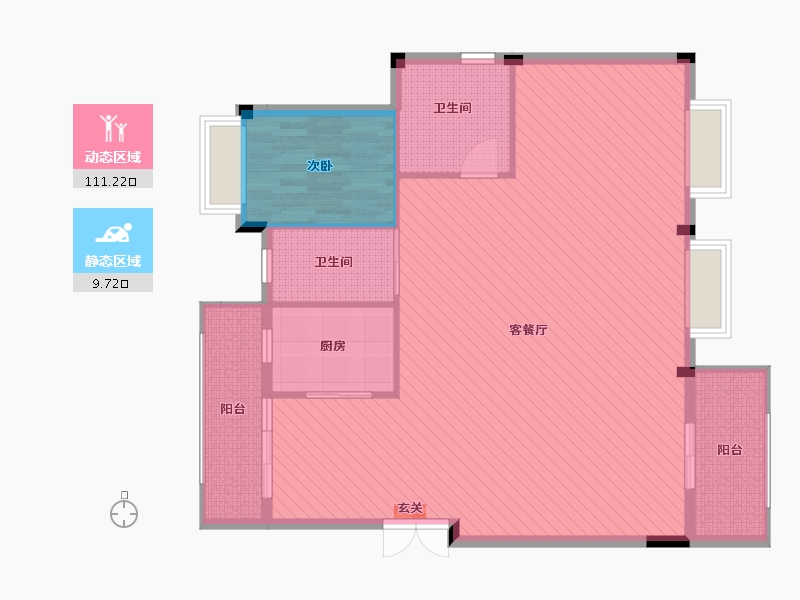 浙江省-嘉兴市-罗马都市-111.24-户型库-动静分区