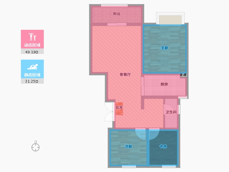 山东省-济宁市-泰和新天地-69.35-户型库-动静分区