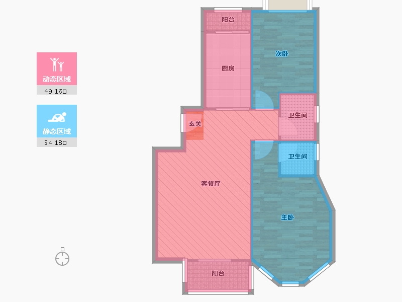 北京-北京市-新华联家园-北区-74.97-户型库-动静分区