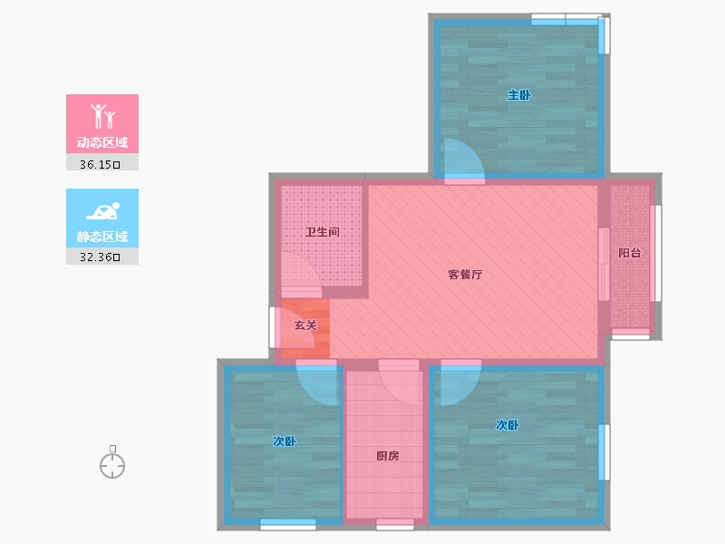 北京-北京市-保利首开四季怡园-58.97-户型库-动静分区