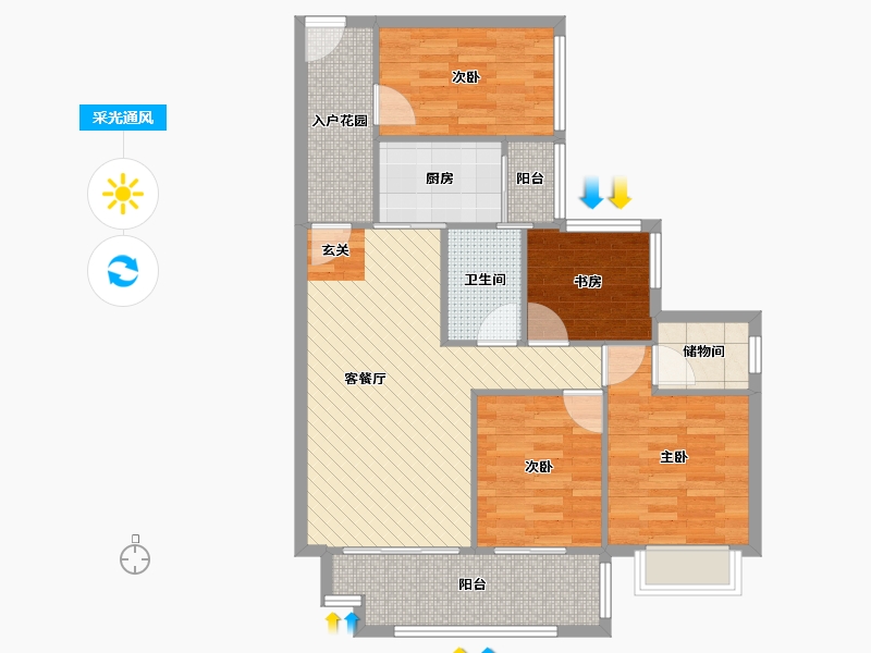 四川省-成都市-西岸观邸-86.30-户型库-采光通风