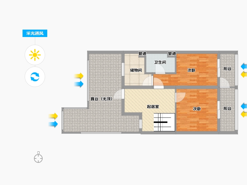 河北省-廊坊市-上上城三季小区-80.92-户型库-采光通风