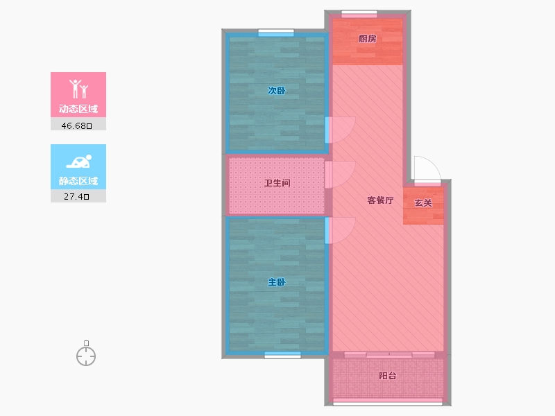 黑龙江省-佳木斯市-建三江华府-65.10-户型库-动静分区