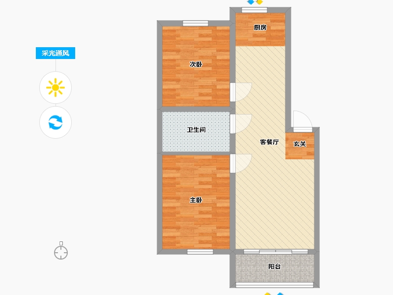 黑龙江省-佳木斯市-建三江华府-65.10-户型库-采光通风