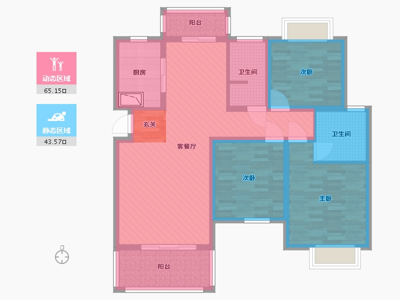 江西省-赣州市-江西省赣州市章贡区水西镇和乐村梦想家园-94.55-户型库-动静分区