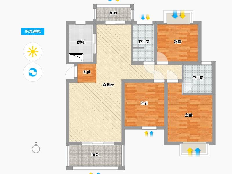 江西省-赣州市-江西省赣州市章贡区水西镇和乐村梦想家园-94.55-户型库-采光通风