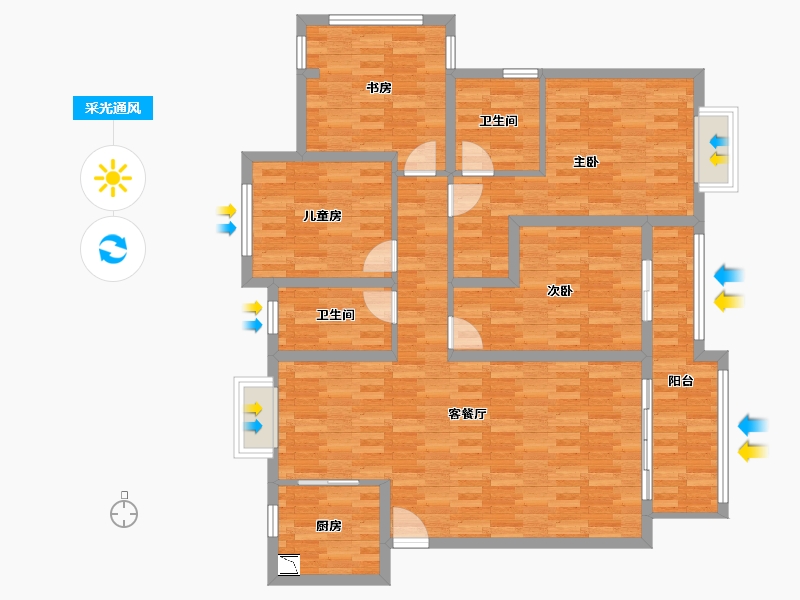 福建省-漳州市-锦绣碧湖-118.99-户型库-采光通风