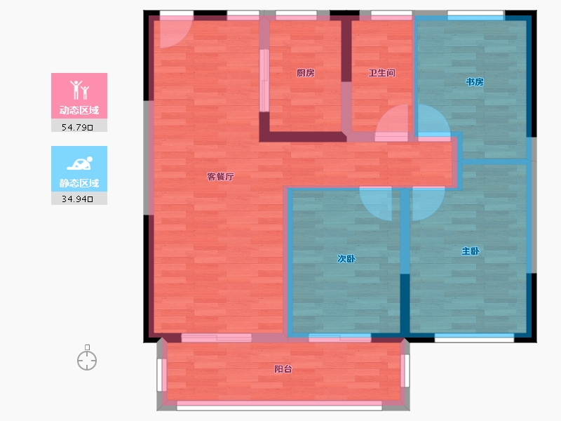 江苏省-泰州市-龙馨园-80.00-户型库-动静分区