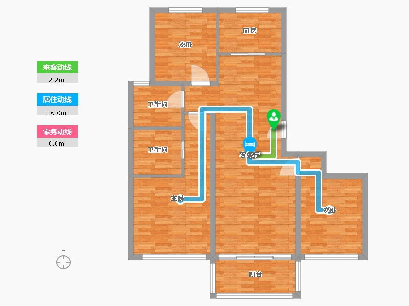 浙江省-杭州市-阳光城檀悦-94.29-户型库-动静线