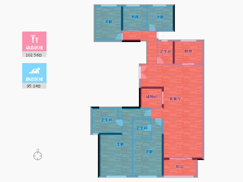 云南省-昆明市-俊发・逸天峰-180.12-户型库-动静分区