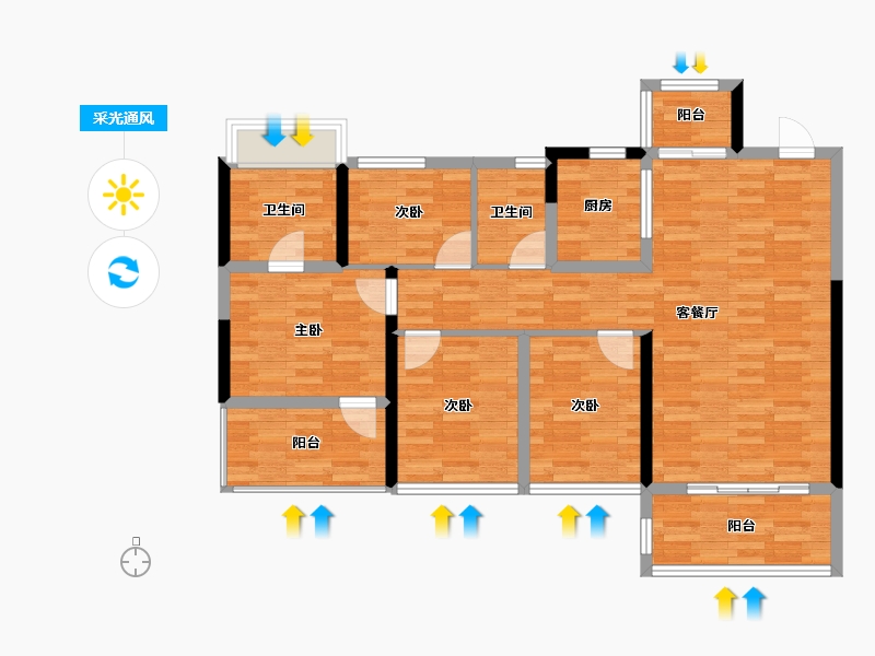 广东省-惠州市-蓝光雍和园-97.05-户型库-采光通风