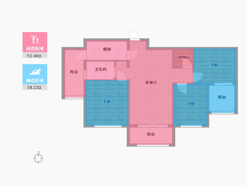 河南省-新乡市-星海国际-80.99-户型库-动静分区