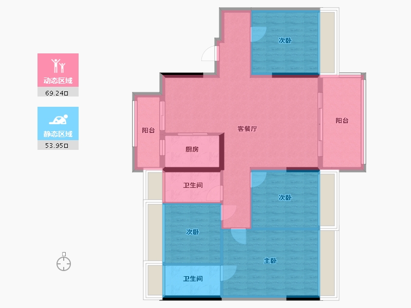 广东省-湛江市-碧桂园盛世名门-111.28-户型库-动静分区