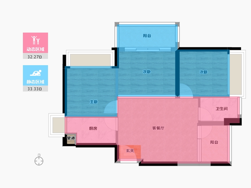 广东省-深圳市-鸿荣源・壹成中心璞誉府-59.04-户型库-动静分区