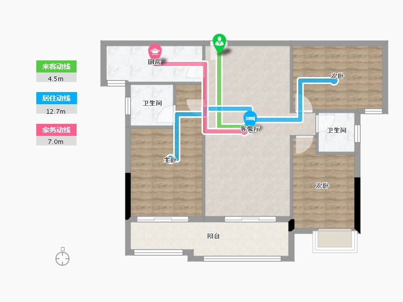 福建省-三明市-日出东方-90.60-户型库-动静线