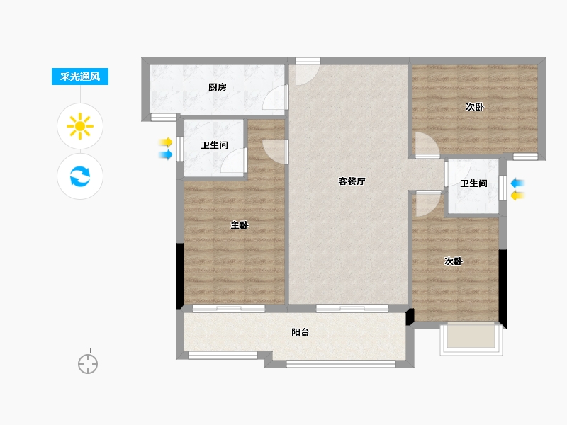 福建省-三明市-日出东方-90.60-户型库-采光通风