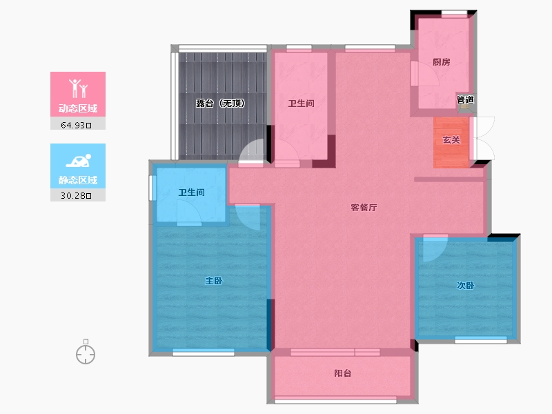 辽宁省-沈阳市-金地艺华年-94.20-户型库-动静分区