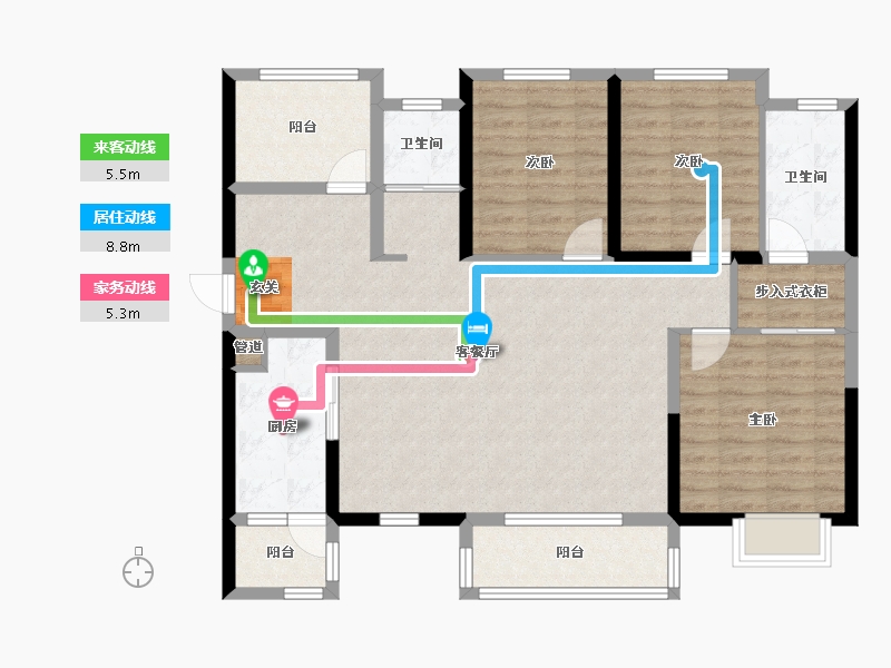 湖南省-永州市-红太阳江岸花城-107.75-户型库-动静线