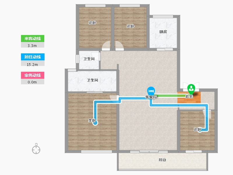 陕西省-铜川市-龙记檀府-133.66-户型库-动静线