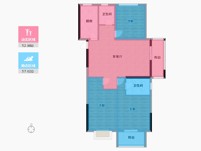 浙江省-湖州市-步云里-99.03-户型库-动静分区