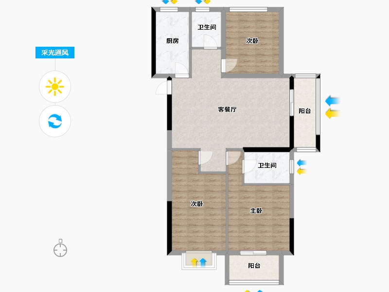 浙江省-湖州市-步云里-99.03-户型库-采光通风