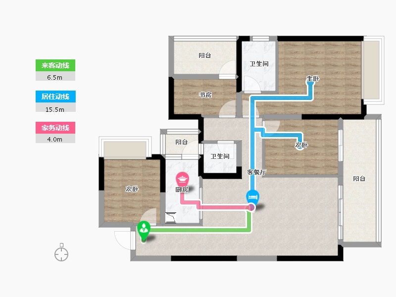 四川省-成都市-北京城建龙樾湾-98.39-户型库-动静线