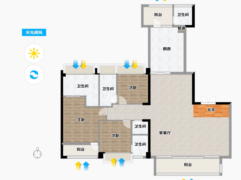 广东省-深圳市-大悦城天玺壹号-159.53-户型库-采光通风