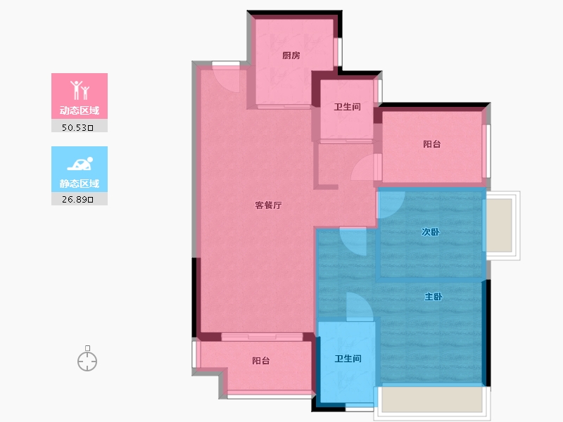 广东省-佛山市-万科金域时光-68.90-户型库-动静分区