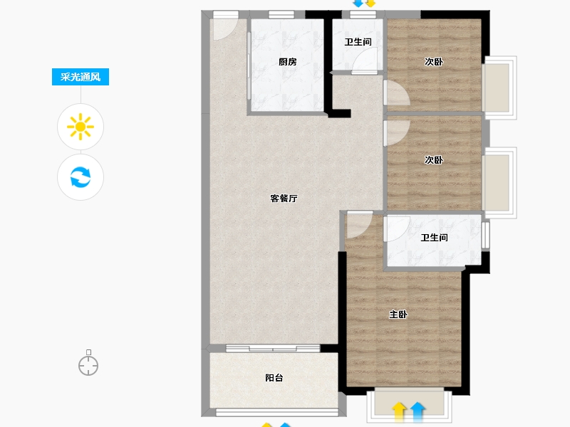 广西壮族自治区-玉林市-江山峰景-90.01-户型库-采光通风