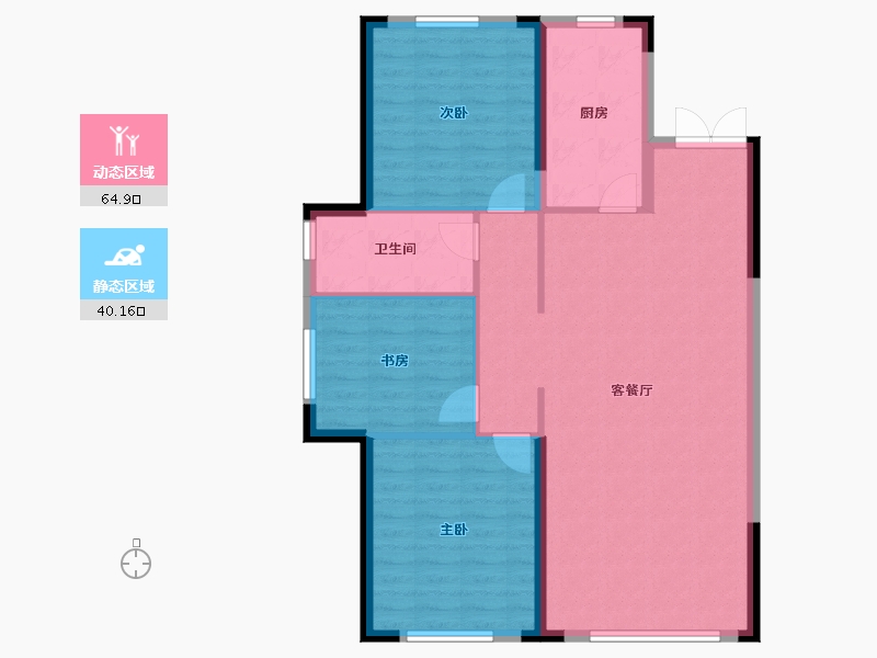 辽宁省-阜新市-翡翠公园-96.01-户型库-动静分区