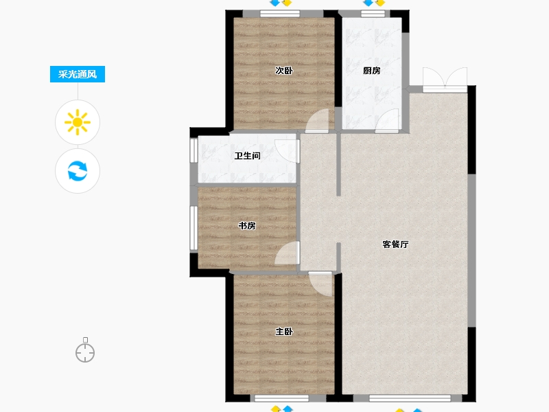 辽宁省-阜新市-翡翠公园-96.01-户型库-采光通风