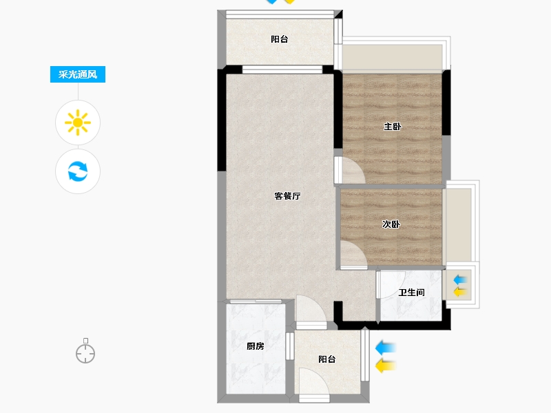 广东省-广州市-富力悦禧城-56.06-户型库-采光通风