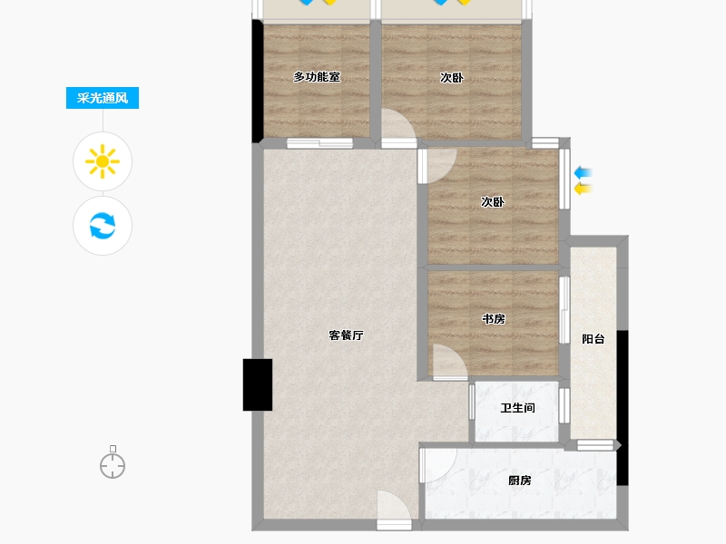 四川省-南充市-南部县白鹤香洲-75.51-户型库-采光通风