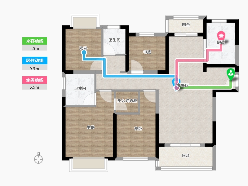 湖北省-武汉市-光谷188国际社区-106.07-户型库-动静线