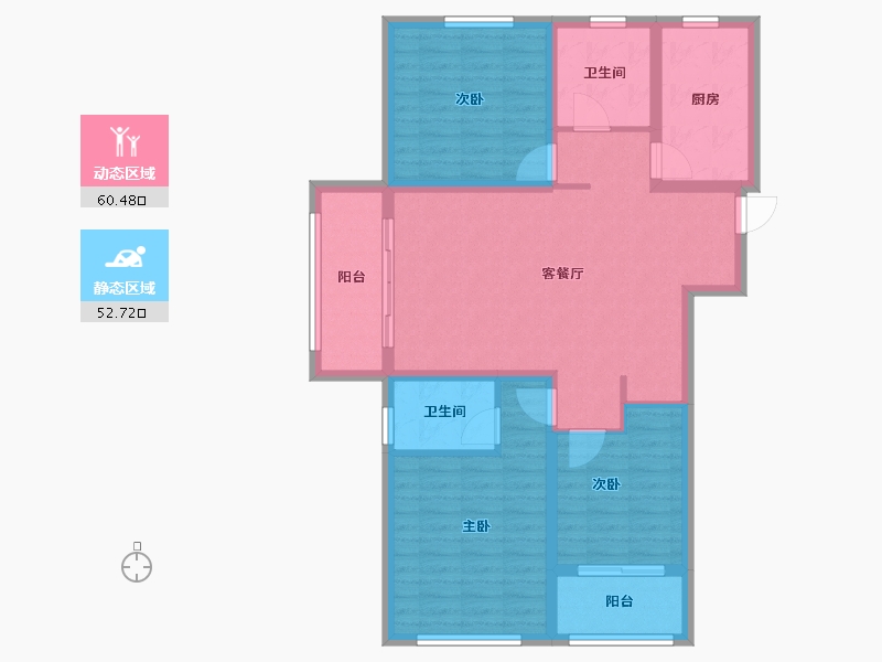 山东省-烟台市-新潮崇文花园二期-101.40-户型库-动静分区