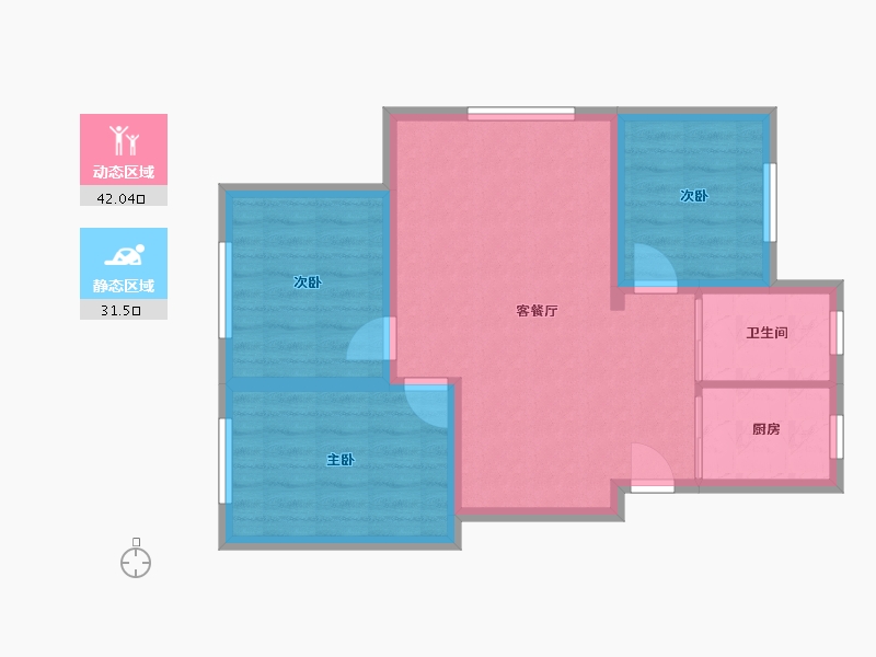 新疆维吾尔自治区-乌鲁木齐市-君豪・御园-65.75-户型库-动静分区