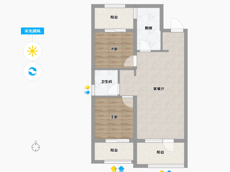 辽宁省-沈阳市-中南旭辉·和樾-63.07-户型库-采光通风