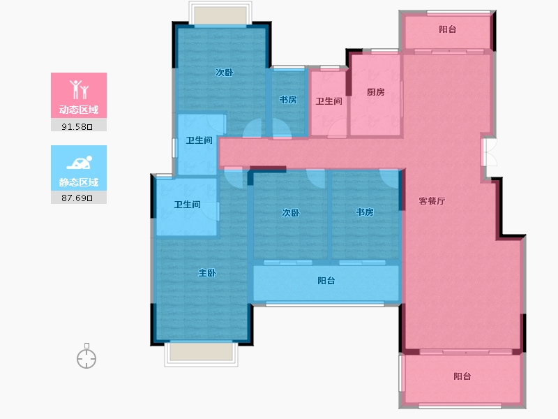 广东省-江门市-天鹅湾-162.65-户型库-动静分区