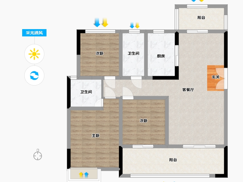 四川省-成都市-天府金融港-104.66-户型库-采光通风