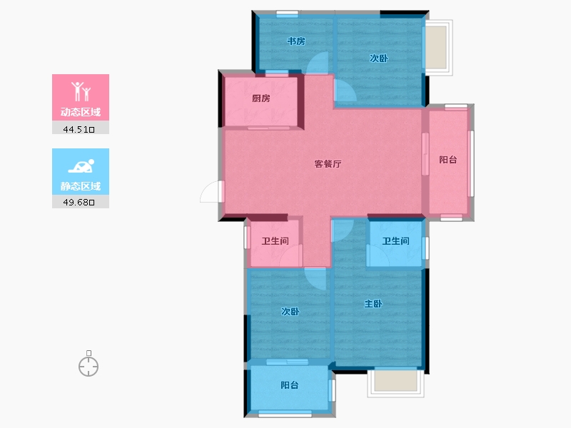 福建省-福州市-融侨・悦江南-84.25-户型库-动静分区