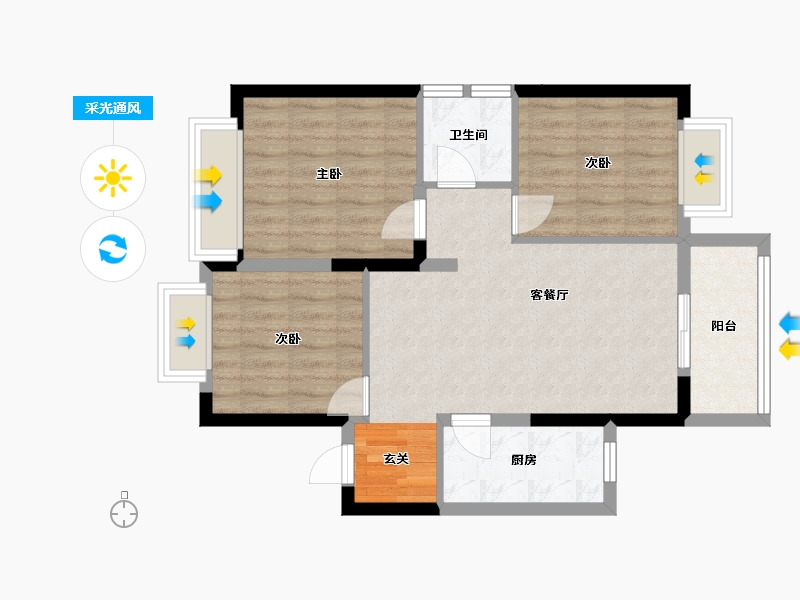 四川省-成都市-同森锦逸-68.26-户型库-采光通风