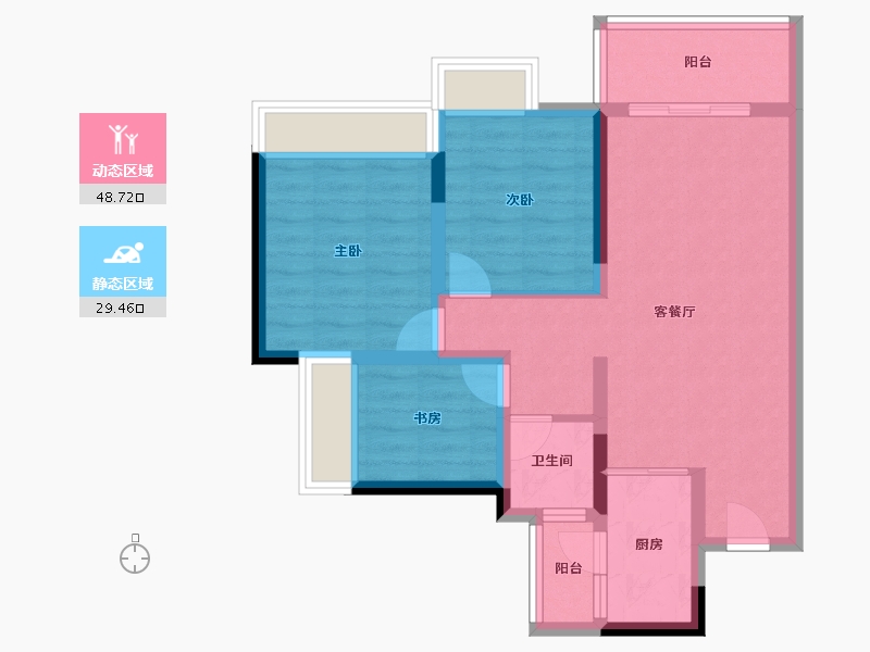 四川省-绵阳市-世贸云锦-68.79-户型库-动静分区