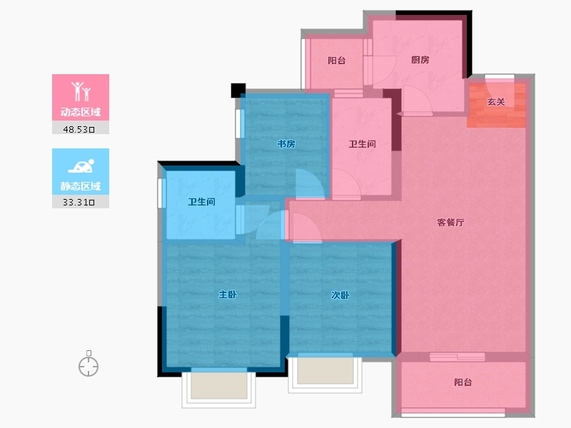 四川省-成都市-翰林学府-72.16-户型库-动静分区