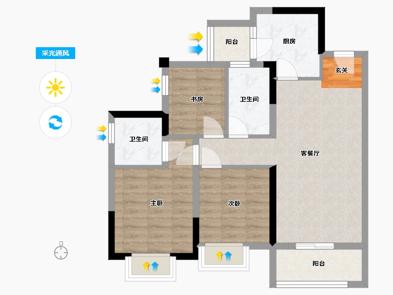 四川省-成都市-翰林学府-72.16-户型库-采光通风